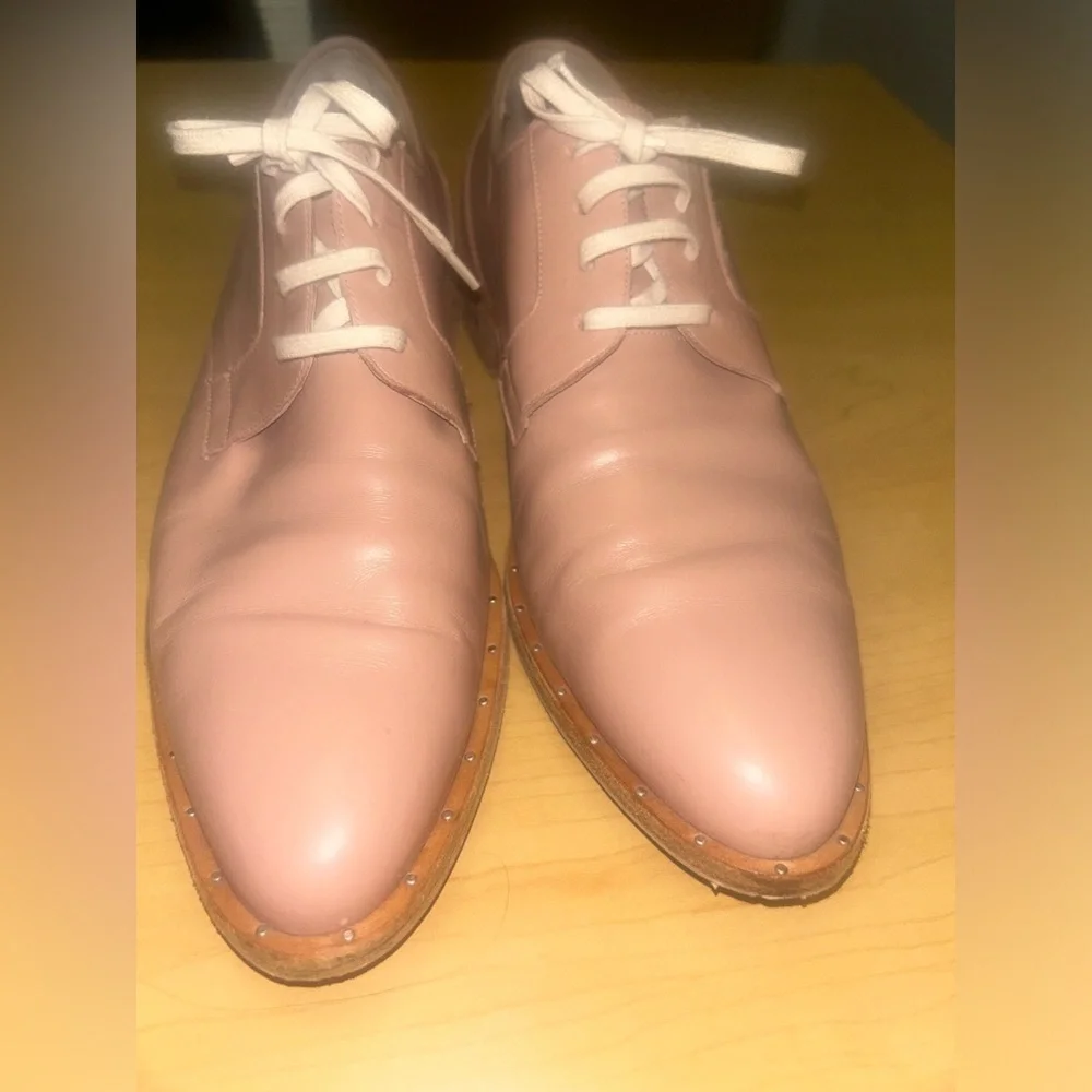 Freda Salvador Shoes Womens Size 8.5 Leather Oxford Flats Lace Up Made In Spain - Picture 5 of 5